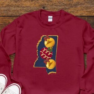 Mississippi Christmas Sweatshirt  (Textured Paint Effect/Look)